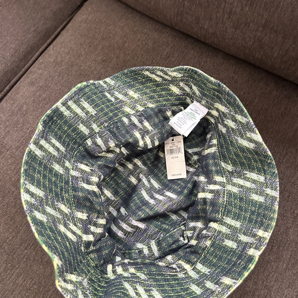 Aerie Green and White Patterned Hat